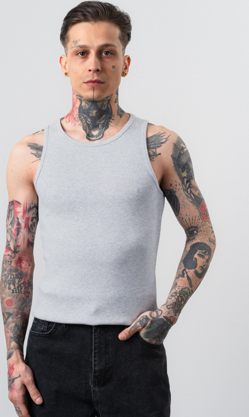 Erkek Tank Top Atlet Gri