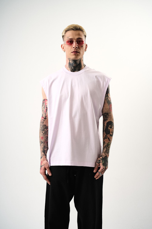 Erkek Basic Tank Top Atlet Lila