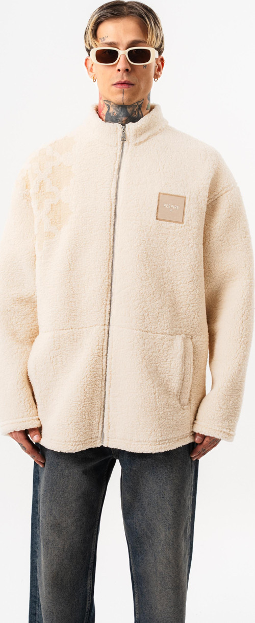 Erkek ABSTD Zip Oversize Teddy Ceket Ekru