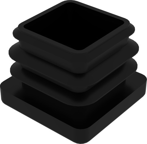 25x25 Mm Profil İçin Kademeli İçe Geçme Profil Tapası, Profil Kapak, Profil Tapa Siyah (2 Adet)