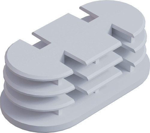 25x50 Mm Elips Kademeli Profil Tapası Beyaz (20 adet)