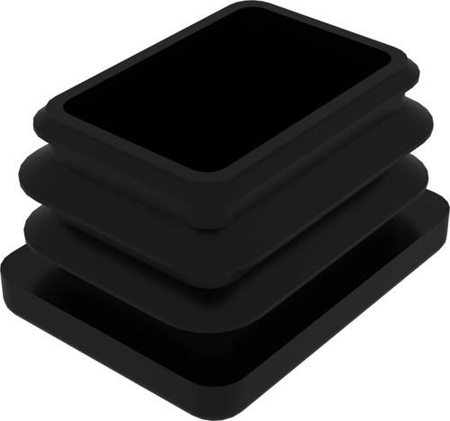 30x40 Mm Profil İçin Kademeli İçe Geçme Profil Tapası, Profil Kapak, Profil Tapa Siyah (2 Adet)