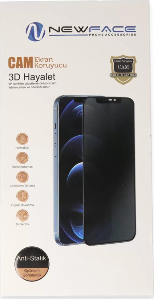 Newface Samsung Galaxy S26 3D Antistatik Hayalet Cam Ekran Koruyucu - Siyah