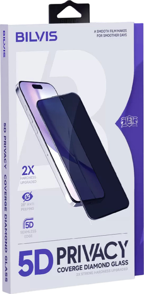 Newface Apple İphone 15 Pro Max 5D Privacy Diamond Hayalet Cam Ekran Koruyucu