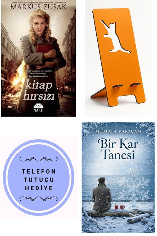 Kitap Hırsızı - Markus Zusak + Telefon Tutucu + Bir Kar Tanesi