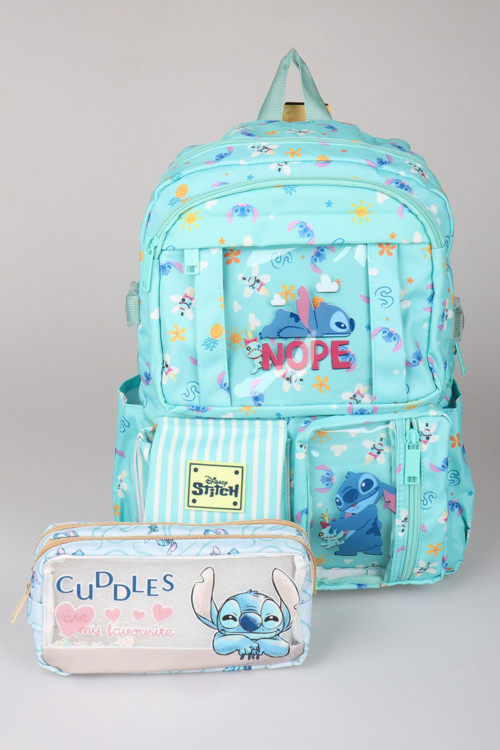 Lisanslı "Urban Aloha Collection" Özel Tasarım Büyük Boy Okul Çantası ve Kalem Çantası Seti