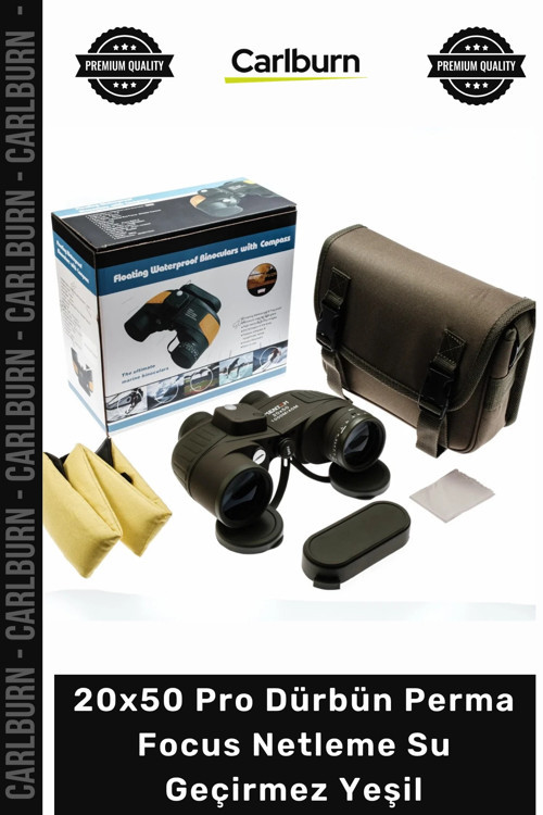 #Dürbün Askeri Pusulalı Bak4 Hd Profesyonel 20x50 Pro Dürbün Perma Focus Netleme Su Geçirmez Yeşil