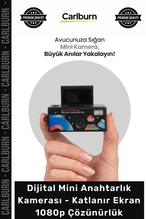 #Kamera Retro Full HD Vlog Dijital Mini Anahtarlık Kamerası Katlanır Ekran 1080p Çözünürlük