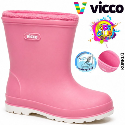 Mellow Kız Çocuk Polarlı Su Geçirmez Yağmur Çizmesi 26k 946.230 Bk Pembe