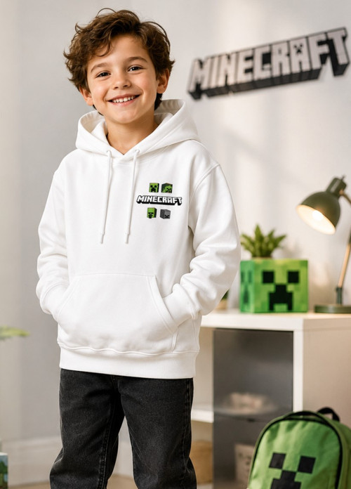 Mavi M6S10189-70057 Minecraft Baskılı Kapüşonlu Çocuk Sweatshirt
