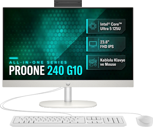 ProOne 240 G10 Intel Core Ultra 5 125U 8GB 512GB SSD 23.8" FHD Freedos All In One Pc D36TNET