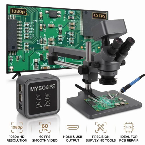 5609F HD 60 FPS Dijital Mikroskop Kamerası (Gri)- HDMI / USB Endüstriyel İnceleme Kamerası