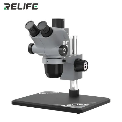Relife RL-M6T Pro-B11 Trioküler Profesyonel Tamir Mikroskobu - Geniş Alüminyum Tabanlı Gri Set (6.5X-65X Zoom)