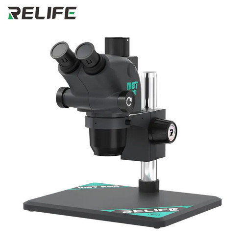 Relife RL-M6T Pro-B11 Trioküler Profesyonel Tamir Mikroskobu- Geniş Alüminyum Tabanlı Siyah Set (6.5X-65X Zoom)