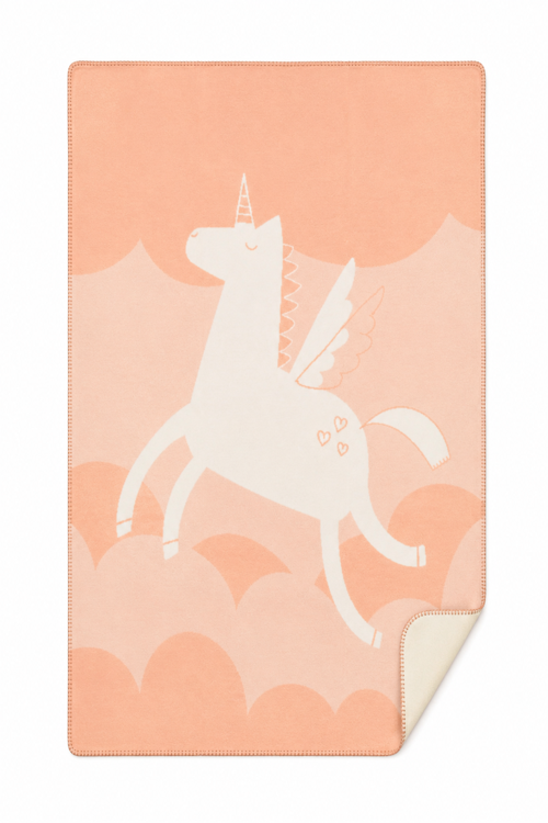 Pamuklu Unicorn Desenli Yumuşak Bebek Battaniyesi