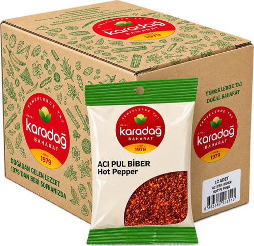 Acı Pul Biber 25 gr 15 li Kutu