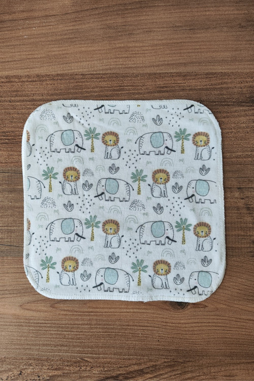 6'Lı Penye Ağız Mendili %100 Pamuk Antialerjik 20X20 Cm Baskılı Bebek Mendil Seti
