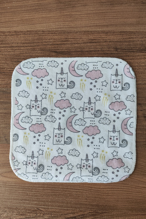 6'Lı Penye Ağız Mendili %100 Pamuk Antialerjik 20X20 Cm Baskılı Bebek Mendil Seti