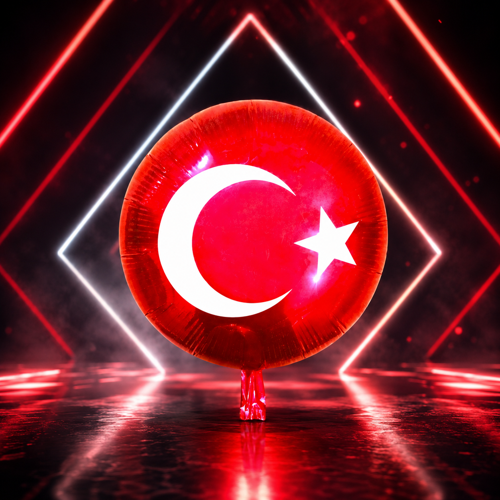 21 ADET TÜRK BAYRAKLI BALON 46 CM KIRMIZI TÜRK BAYRAKLI FOLYO BALON PARLAK METALİK BALON