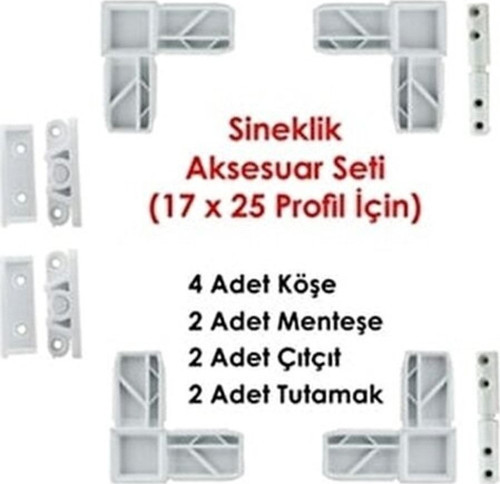 Beyaz Sineklik Aksesuar Set Kapı Pencere Sineklik Aksesuar Set Sineklik Tamirat Menteşeli