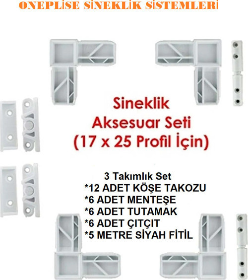 Beyaz Sineklik Aksesuar Set Kapı Pencere Sineklik Aksesuar Set Sineklik Tamirat 3 Takım Plastik