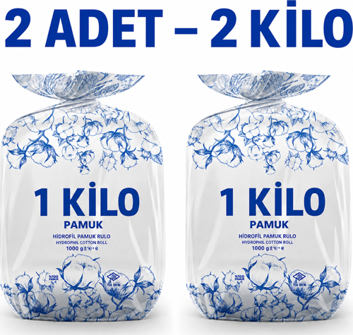 Karvel Medikal Hidrofil Rulo Pamuk 1 Kg 2 Adet Toplam 2 Kilo Yumuşak ve Emici Pamuk