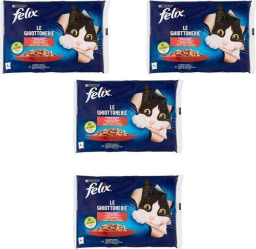 Sığır ve Tavuk Etli Yetişkin Yaş Kedi Maması 4x85gr 4LÜ