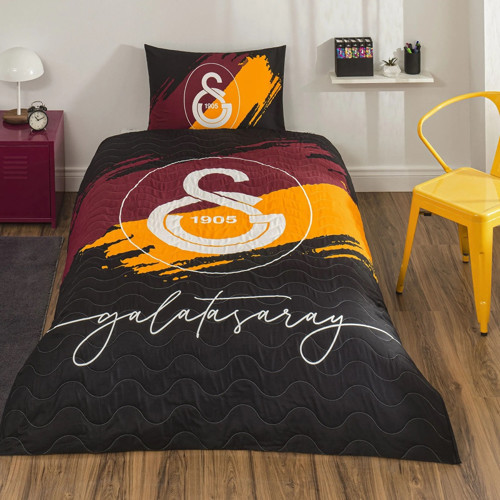 Lisanslı Kapitoneli -Galatasaray Aslan- Lastikli Çarşaflı Tek Kişilik Complete Set