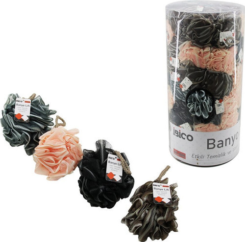 İ21-089 Banyo Lifi 50gr PVC Standlı Renkli Tül Örgü - 100'li Paket