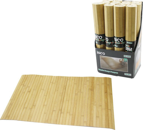 İ21-072 Kaydırmaz Banyo Paspası 70x45cm Bambu Dikdörtgen Kalın Çubuk - 12'li Paket