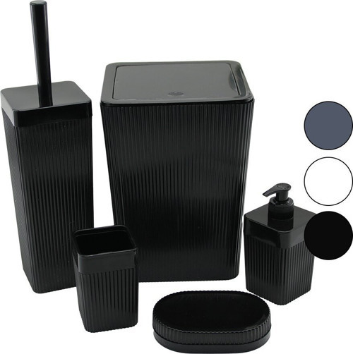 Columb Dvm Pls.Elegance Banyo Seti Mix Koli 5 Adet 2 Adet Sabunluk Çöp Kova WC Fırça - 6'li Paket