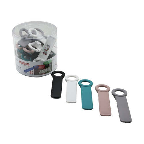 BRNS-10011 Pratik Şişe ve Kavanoz Kapak Açacak 2İN1 Metal Renkli Plastik Saplı - 30'li Paket