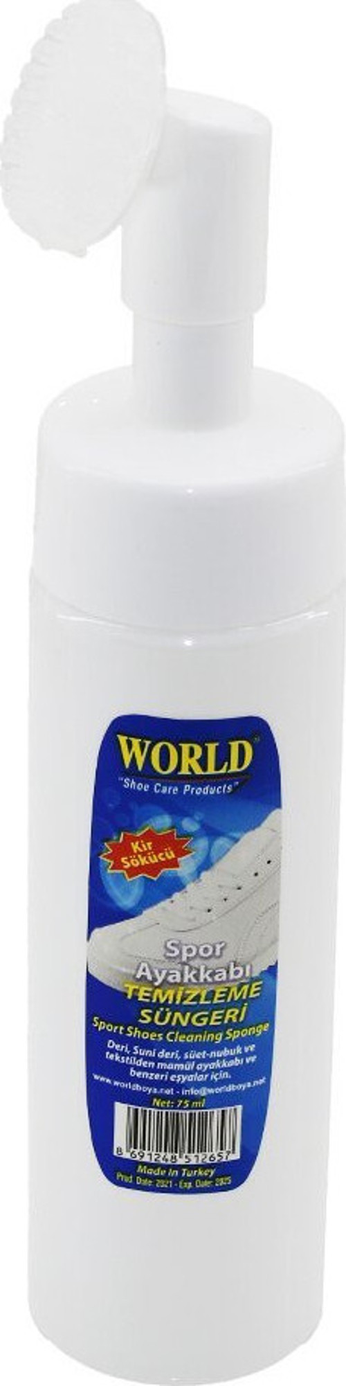 World Spor Ayakkabı Temizleme 200ml Köpük Pompalı Silikon Fırça Başlıklı - 12'li Paket