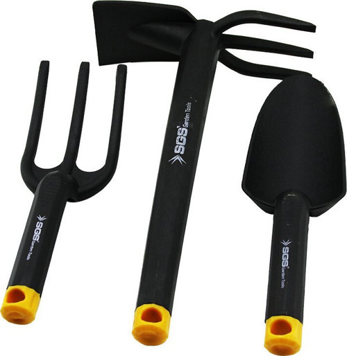 SGS-3120 Çapa Bahçe Seti 3 Adet Siyah Kürek Tırmık Plastik - 6'li Paket