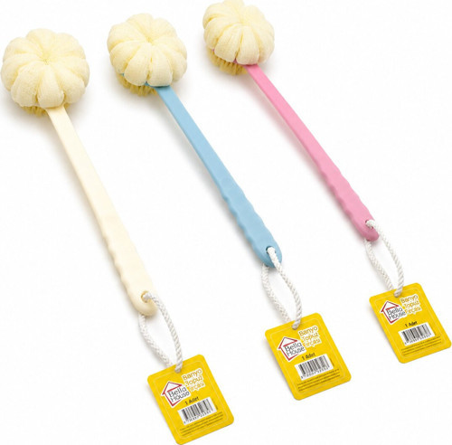 K-6647 Banyo Lif ve Duş Fırçası 38cm 2İN1 Kullanım Plastik Saplı - 12'li Paket