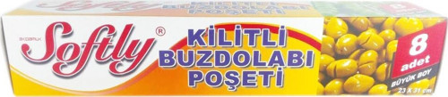 Buzdolabı Poşeti 8 Adet Büyük Kilitli - 100'li Paket