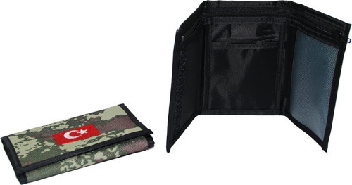 Mkm ASK-102 Asker Cüzdan 02-90-18 Cırtlı Bayraklı Türkiye Harita Kamuflaj Desen - 12'li Paket