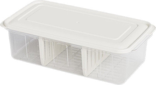 Dünya DP-07417-102 Şeffaf Plastik Buzdolabı Organizeri Kapaklı 6lt 373x193x110mm 3 Bölmeli - 24'li Paket