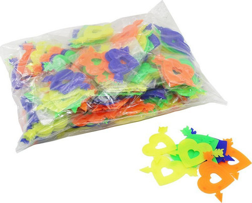 KRT-1122 Bisiklet Teker Süsü 9 Adet Oklu Kalp Renkli Plastik - 50'li Paket