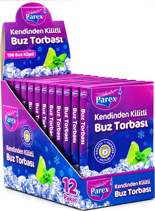 -613268 Buz Torbası 7 Adet Kendinden Kilitli - 24'li Paket