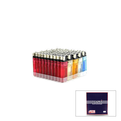 Cep Çakmak Maxi Taşlı Şeffaf Plastik Doldur-Kullan Tipi - 50'li Paket