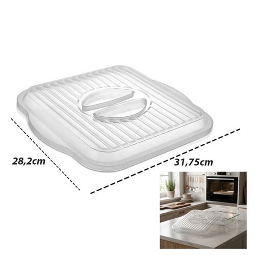Timex TİM-138 Borcam Kapak 28cm X 31.75cm Kare Plastik Beyaz - Şeffaf Sıcak Hava Tahliye Delikli - 36'li Paket