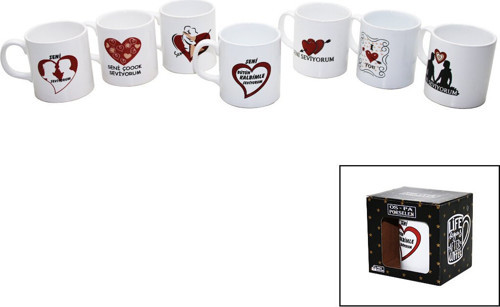 Seramik Kupa Bardak Kalpli - 36'li Paket