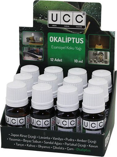 Ucc Esansiyel Koku Yağı 10ml Okaliptus Buhardanlık Çamaşır Makine Ütü Vb. Kullanım - 12'li Paket