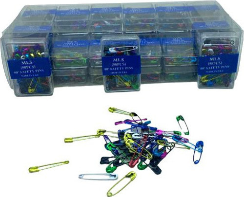 Safety PINS-988 Mini Çengelli İğne NO-00" 50 Adet.PLS.KUTU Renkli - 36'li Paket