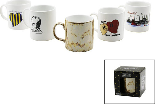 Seramik Kupa Bardak Karışık - 36'li Paket