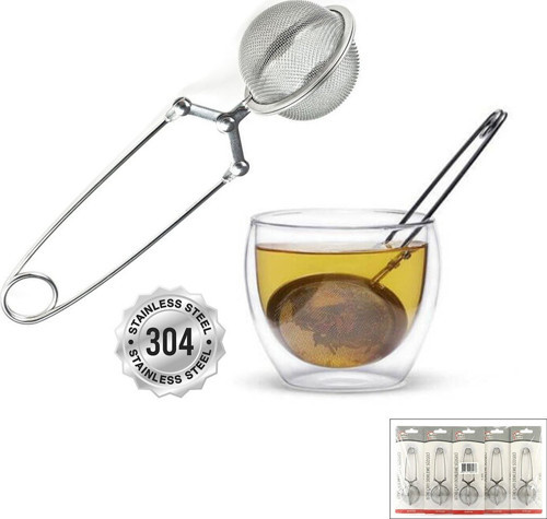 K-2655 Bitki Çay Demleme Süzgeç Çap: 5cm Maşalı Tel Metal Paslanmaz Çelik - 12'li Paket
