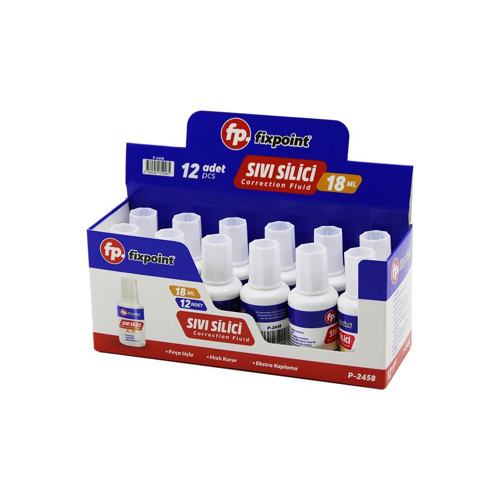 P-2458 Sıvı Daksil ve Silici 18ml Fırça Uçlu Hızlı Kuruma Solvent İçerir Ekstra Kaplama - 12'li Paket