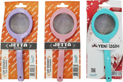 Yeni İzgim Plastik Renkli Sap Çay Süzgeç - 12'li Paket