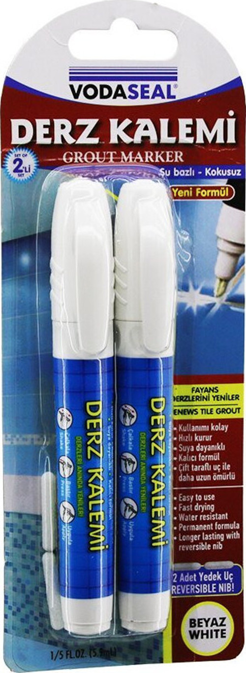 Astm D-4236 Beyaz Derz Kalemi 2 Adet 2 Adet Yedek Uç Kokusuz Su Bazlı - 5'li Paket